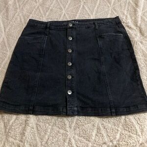 A-Line Mini Skirt, Front Pockets, Solid Color Corduroy Mini Skirt, Slim Fit